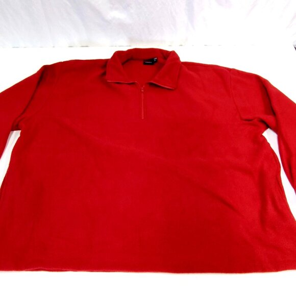 King Louie America Fleece 1/4 Zip Pullover Sweatshirt Red Men 3XL Union Made USA - Picture 6 of 8